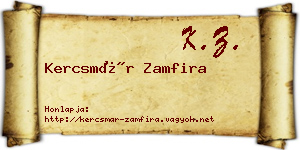 Kercsmár Zamfira névjegykártya